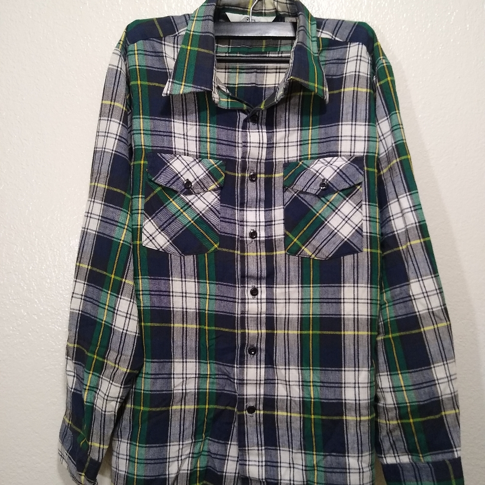 Woolrich men's flannel button down shirt large